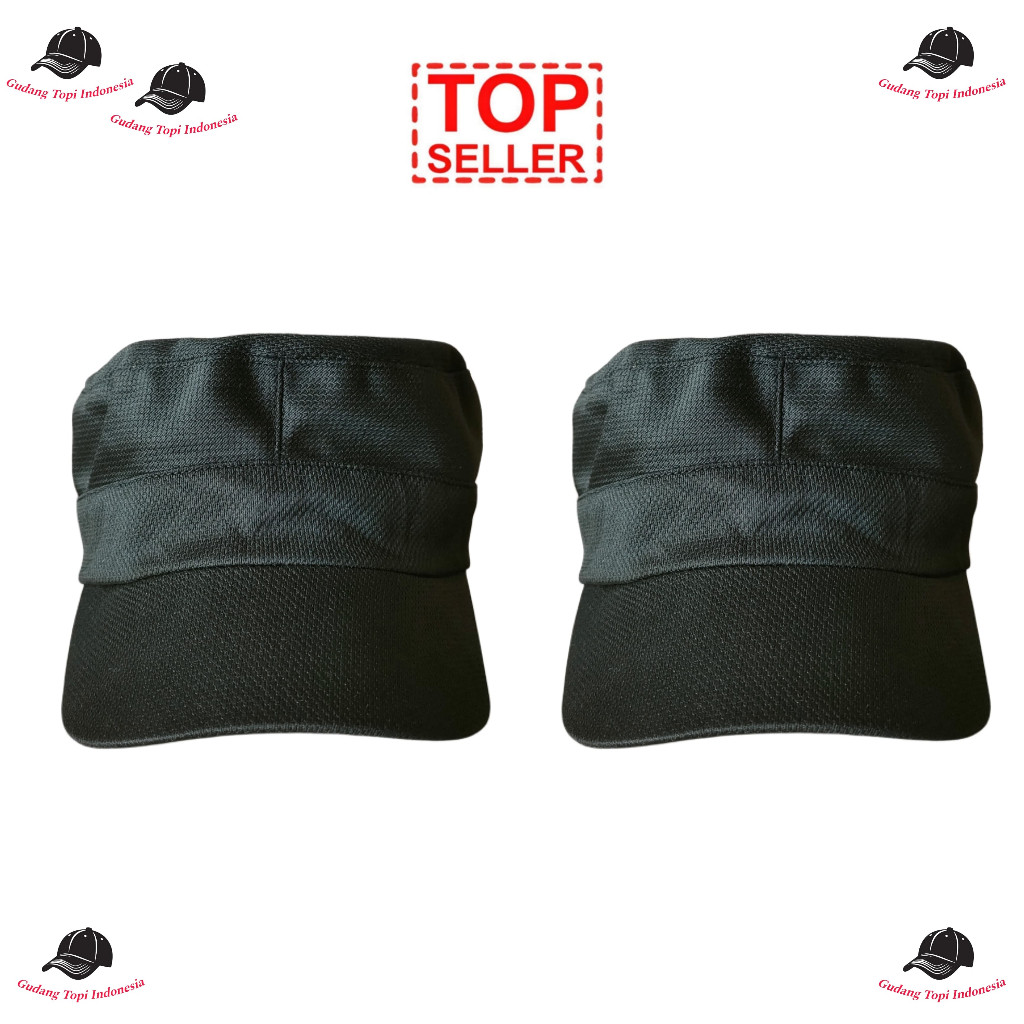 PROMO Topi Komando Hitam Polos Terbaru / Topi Komando Pria Wanita Kekinian Model Tentara Kasual