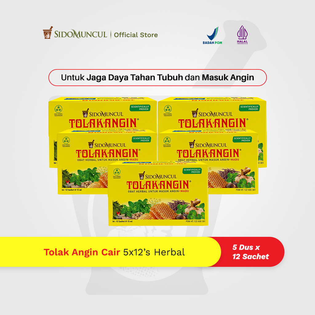 

Tolak Angin Cair Herbal 5 Box Isi 60 Sachet - Masuk Angin Daya Tahan Tubuh