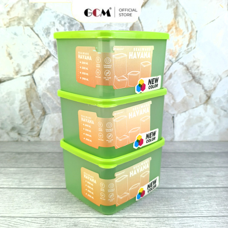 Toples Kecil Plastik Toples 1 Liter Jar Toples Kotak Warna Toples 1000ml Bening GBUplast Havana S