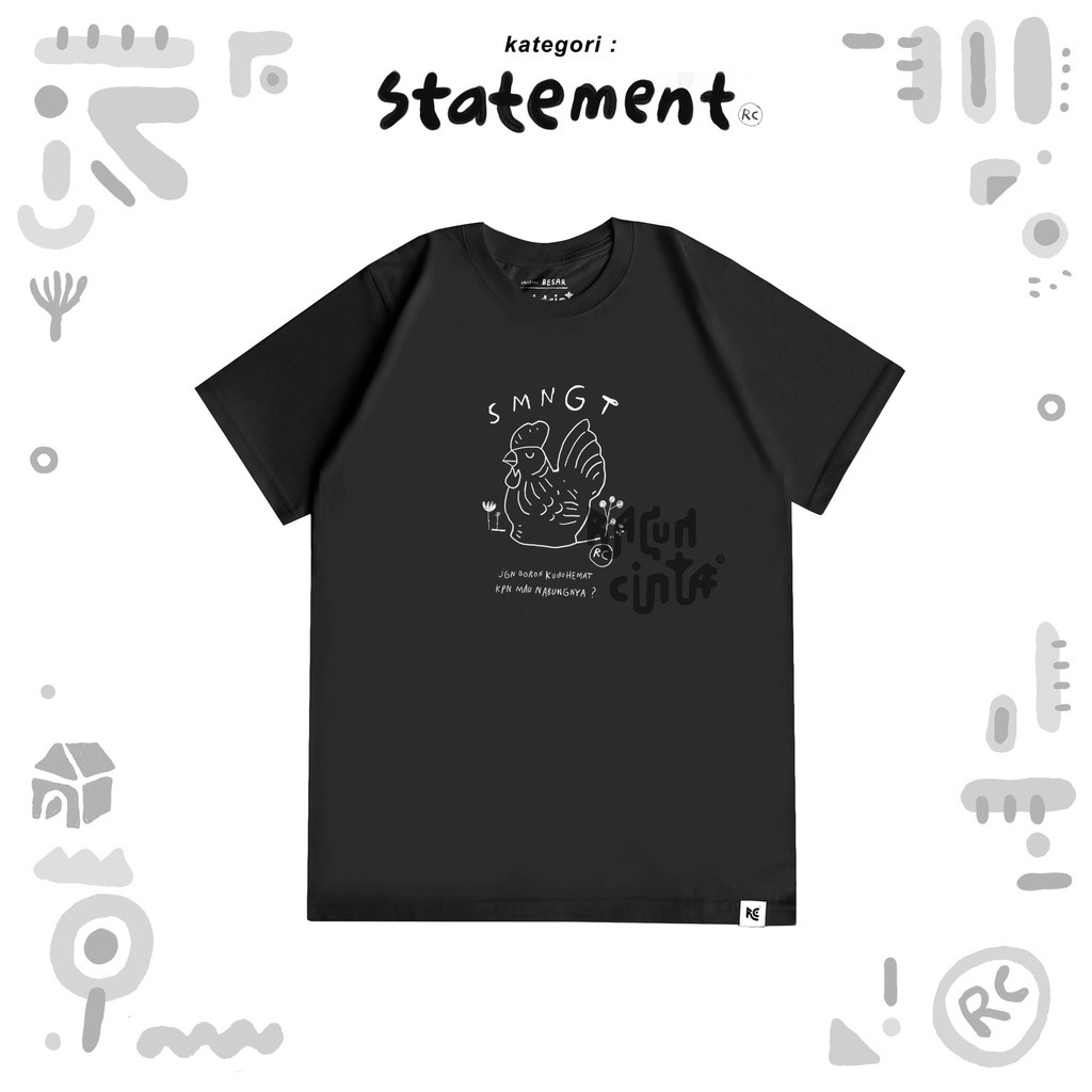 Racun Cinta - Kaos Hitam Pendek Cowok / Pria Rajin