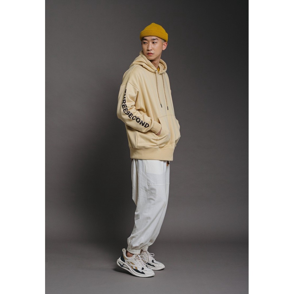 3Second Basic Hoodie For Man Cream 130423