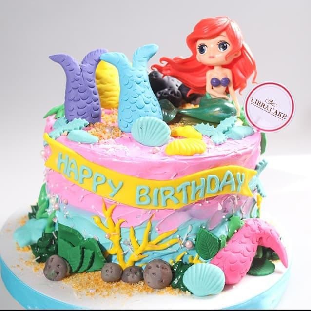 

Kue Ulang Tahun / Birthday Tema Cake Mermaid / diameter 16cm Catering Malang DMT