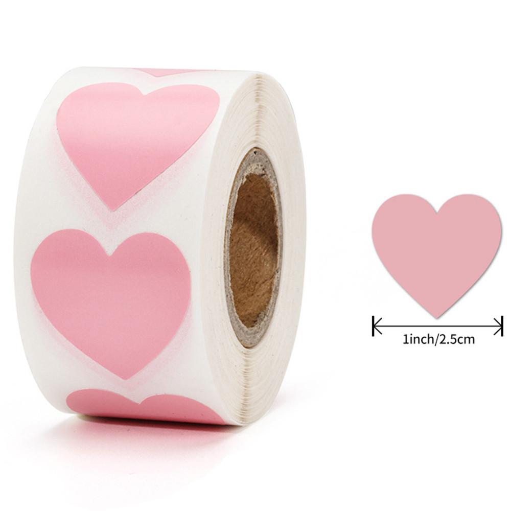 

50-500pcs Heart Shape Stickers Birthday Party Seal Labels Good Cute Stickers Box Tag FAVORS Labels