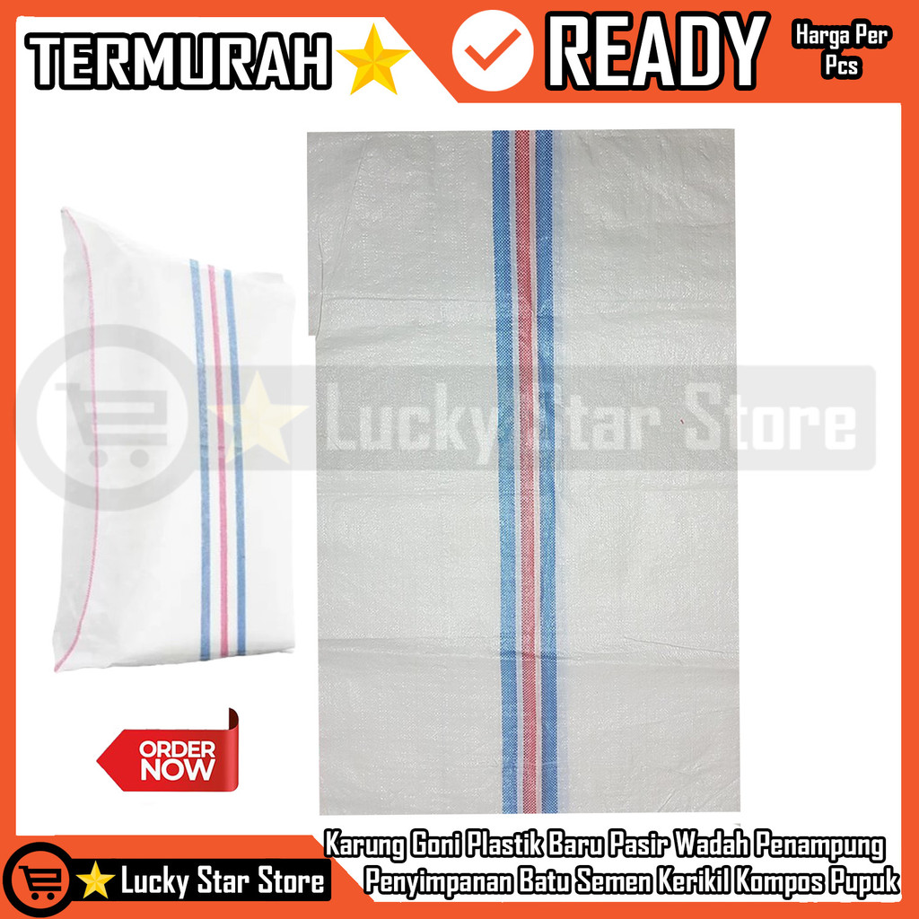 Karung Plastik Baru 40x70 56x90 75x125 90X130 Cm Wadah Penampung Beras Jagung Kopi Kedelai Singkong 