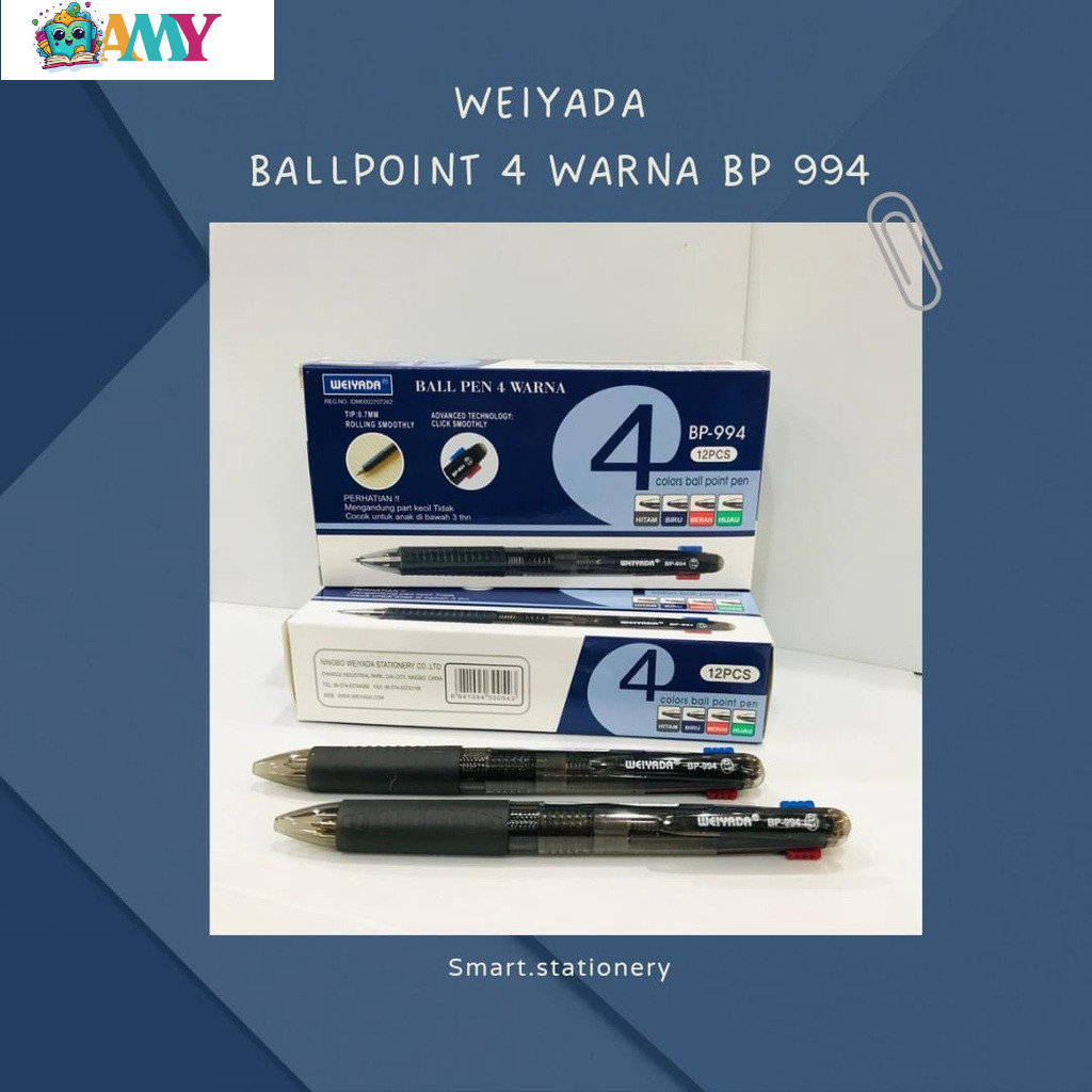 

WEIYADA BALLPOINT 4 WARNA BP 994 1PAK AMY STASIONARY