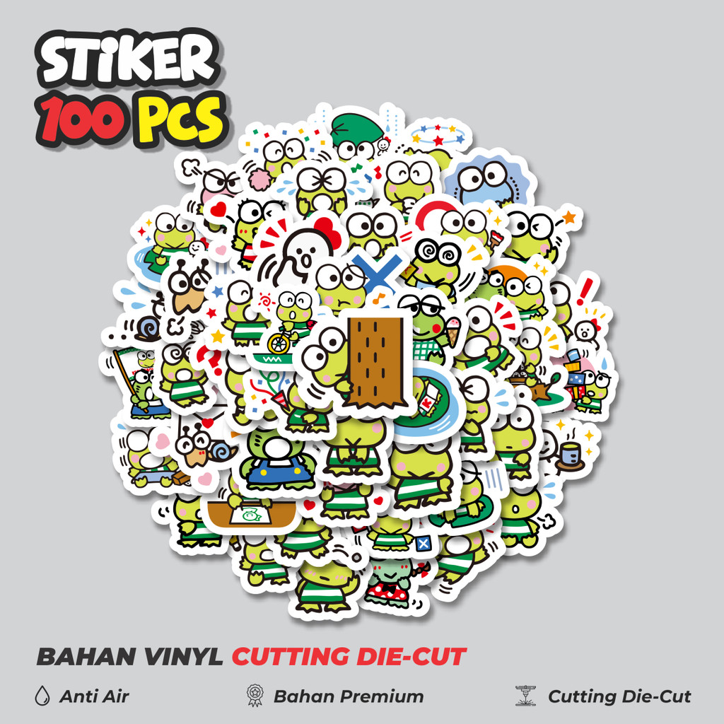 

Terbaru! 50 pcs Stiker Kartun Keroppi Versi 1 Dekorasi Lucu Kreatif untuk Notebook, Skateboard, HP