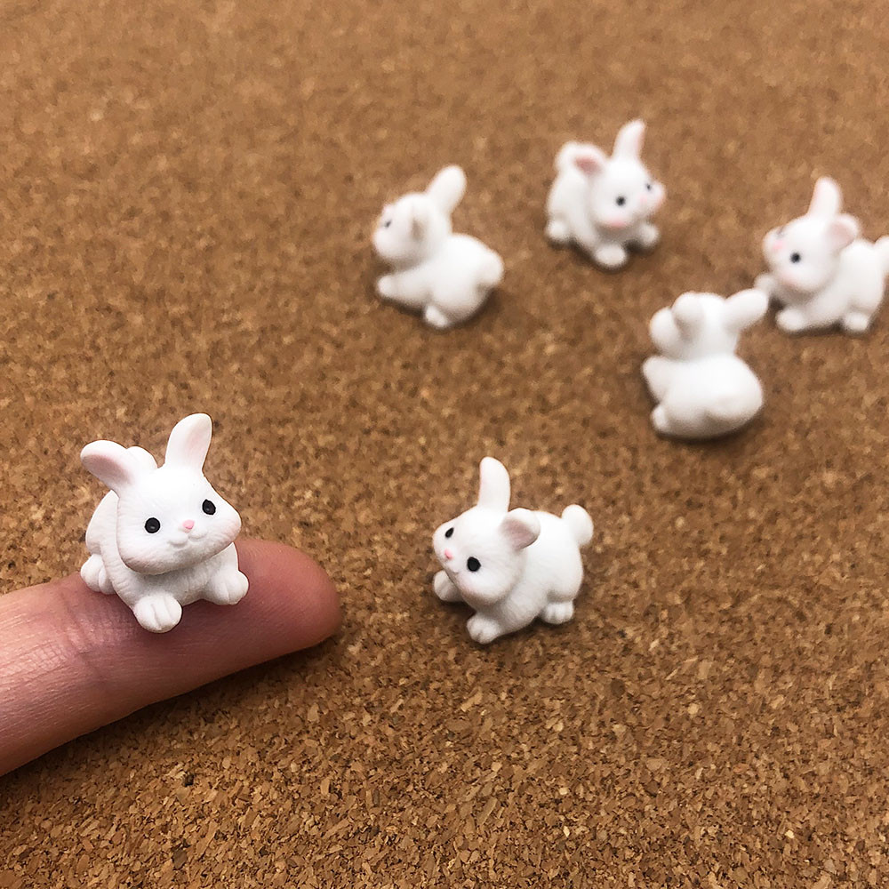 

5/10PCS Adorable Mini Resin Rabbit Miniature - Cute Fairy Garden Ornament, Micro Landscape DIY Crafts Decoration
