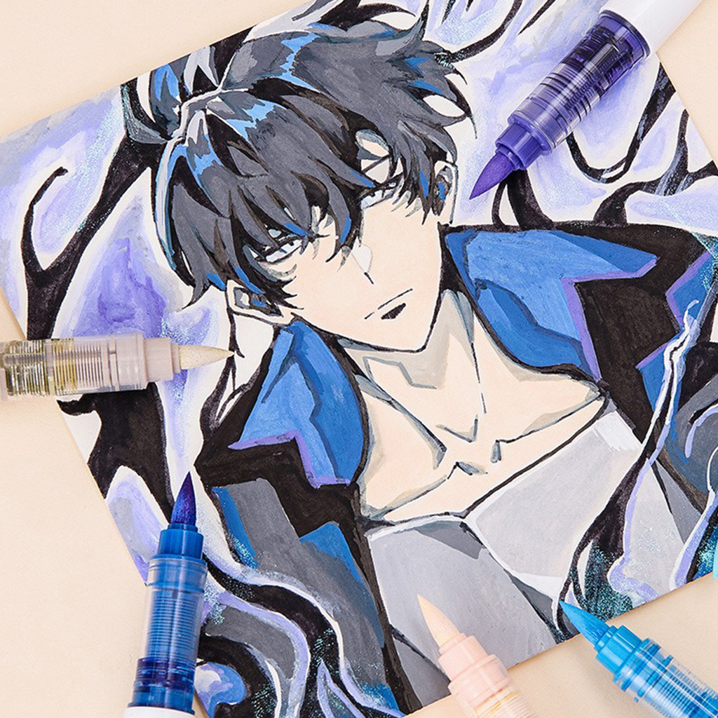 

D3W! 126 Warna Pensil Marker Cair Akrilik Kepala Lembut Tahan Air Tidak Luntur Alat Tulis