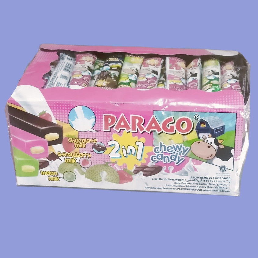 

Parago 2 in 1 Chewy Candy Permen 560gr [80 pcs/box]