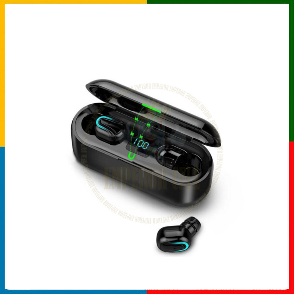 Q32 / F9 LED TWS Bluetooth Headset EDR Wireless Stereo Earbuds With Powerbank For IOS dan Android