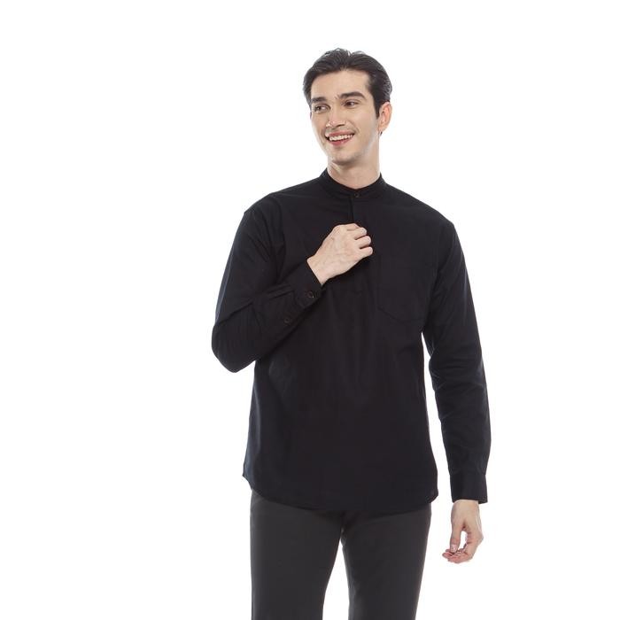 Outskirts - Kemeja Koko Sage Green Lengan Panjang I Kemeja Koko Pria Slim Fit Baju Kurta Muslim Dewa