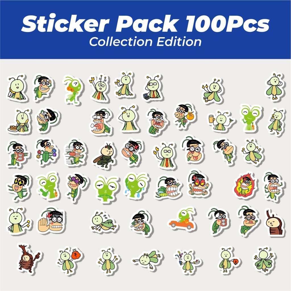 

Hot Sticker Hewan Belalang Lucu Anti Air Stikers Berperekat Waterproof Sticker Decal Buat Motor Helm Buku Journal Koper Casing HP Laptop Botol Minum