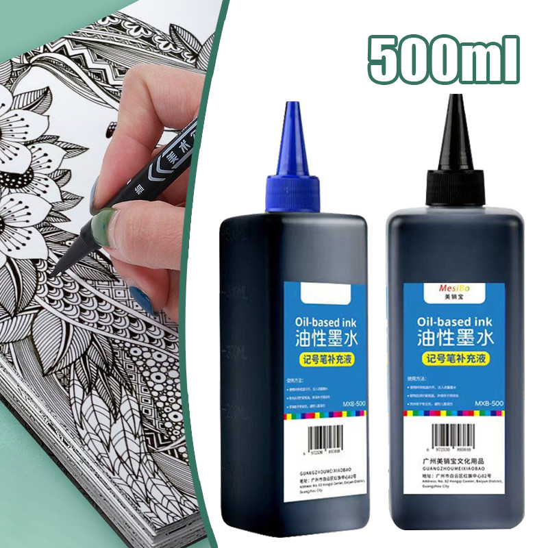 

【Brand New】500ml Tinta Spidol Permanen Refill Tinta Spidol Permanent Tinta Spidol Hitam