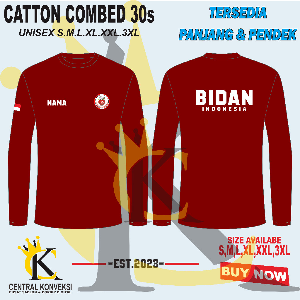 Kaos Bidan Indonesia / Baju Kaos Bidan Indonesia Tersedia Panjang Dan Pendek Free Nama
