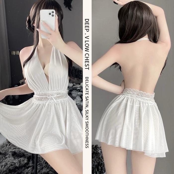 New LP73 sexy lingerie gaun dinas malam minji - hitam