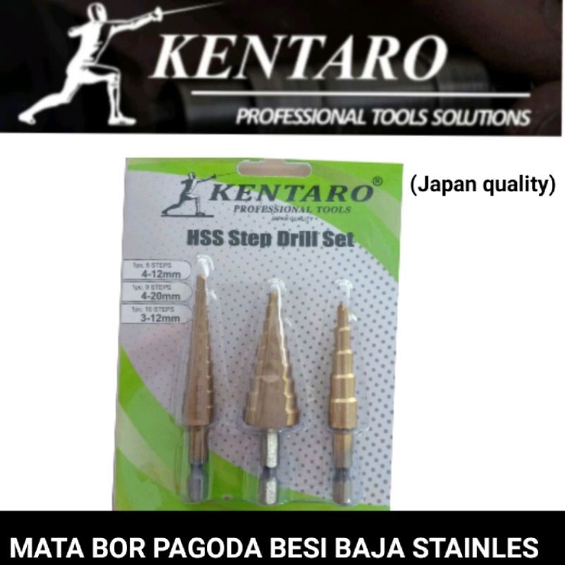 kentaro mata bor pagoda tincoated set 3pcs besi / baja / stainles japan qualityHALA