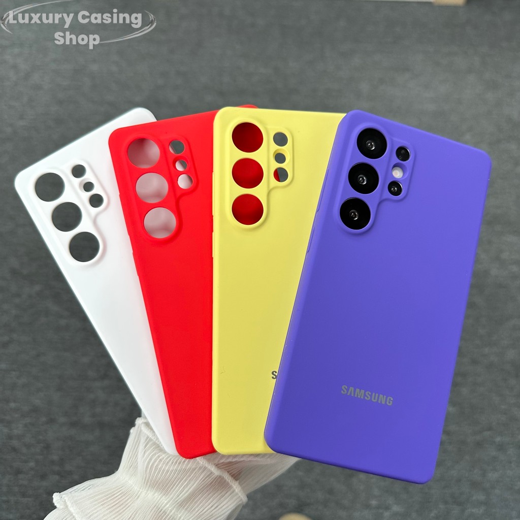 Solid Color Official Liquid Silicone Phone Case for Samsung Galaxy S25 S24 S23 S22 S21 Plus Ultra FE