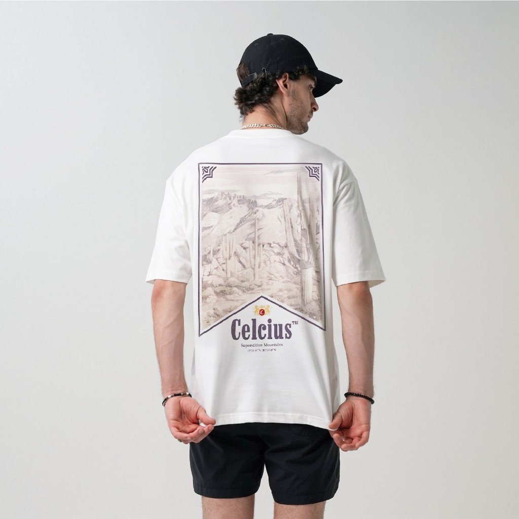 CELCIUS Autumn Winter Sunset Desert Scene T-shirt LIN000770C Off White