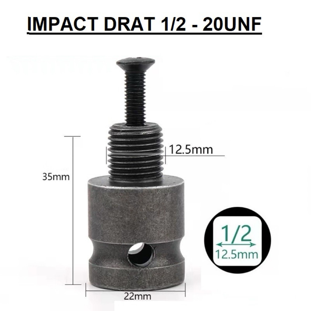 (Gd) Adaptor adapter impact jadi kepala bor chuck 3/8" - 1/2" inch Adaptor Impact Adaptor Kepala Bor