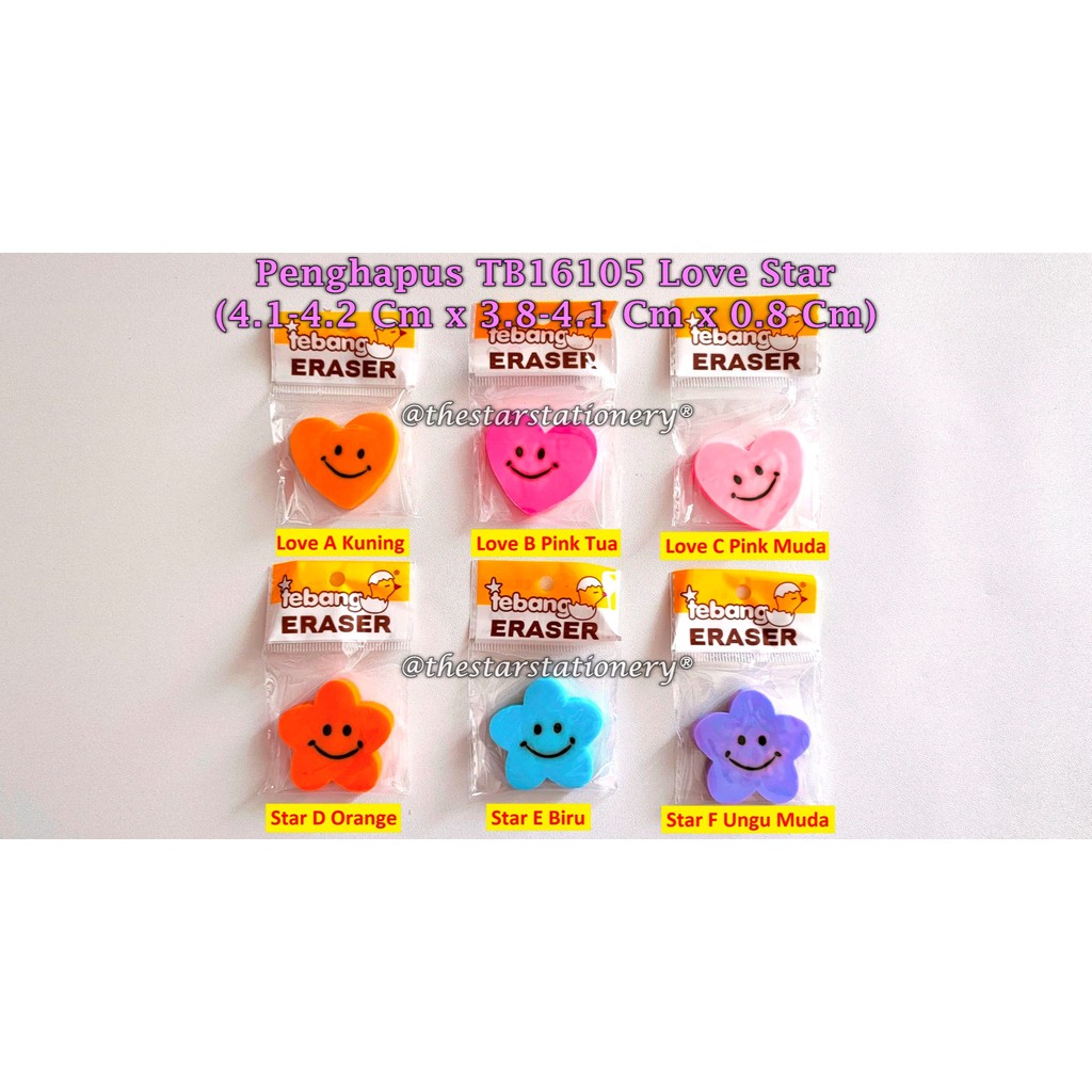 

(1 Biji) Penghapus Love Star / Penghapus Fancy Penghapus Tebang / Penghapus SBSIMP TB16105 (1 Biji)