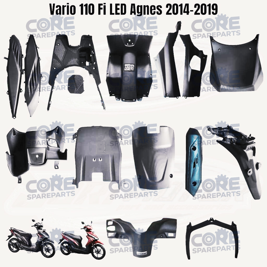 TERMURAH HARGA ECERAN SATUAN Cover Body Full Kasar Set Honda Vario 110 FI LED Vario Agnes 2014-2019