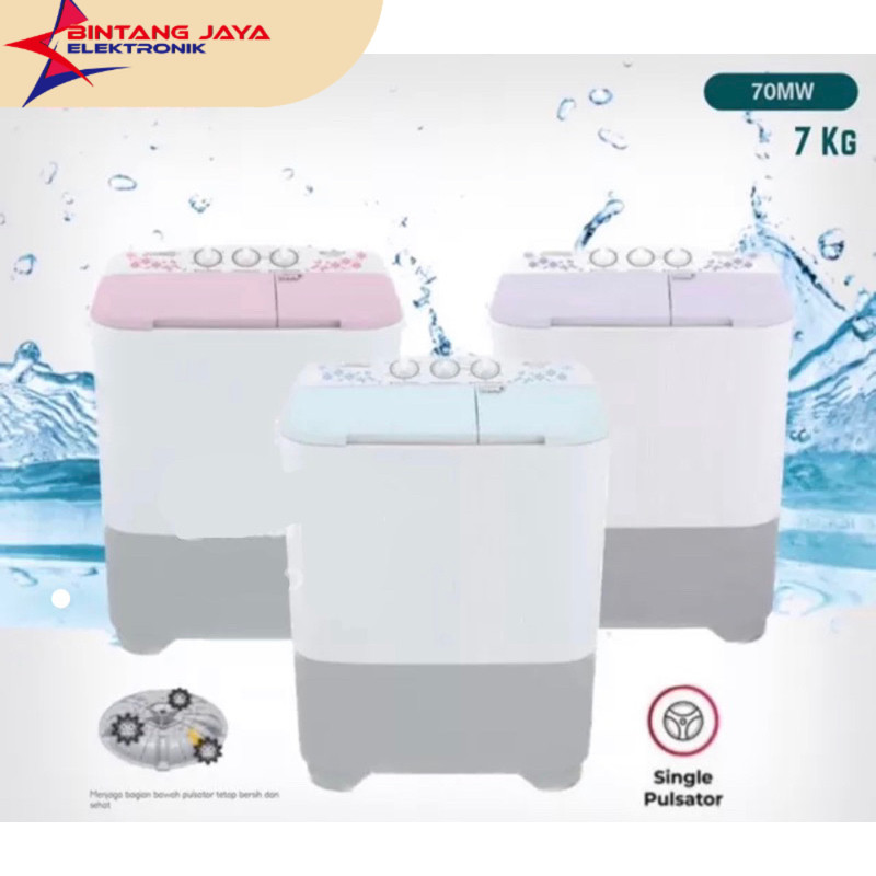 Mesin Cuci Sharp EST70MW (7KG) Kapasitas 7KG / Mesin cuci 2 tabung sharp / Mesin cuci 7KG SHARP