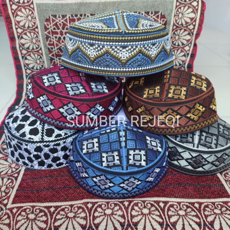 TERKAIT PREMIUM Peci songkok kopiah pakistan original full bordir peci pakistan putih peci pakistan 