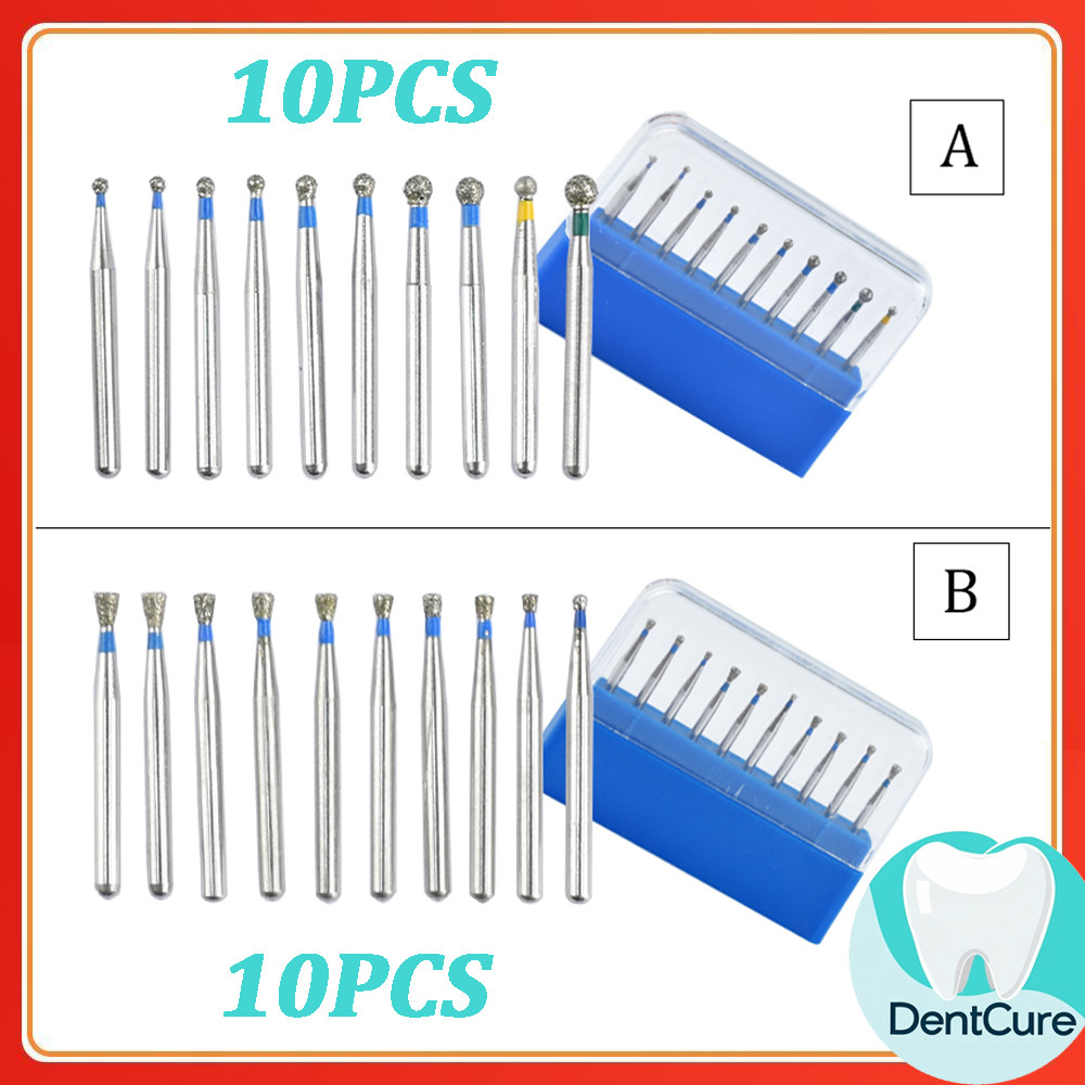 10PCS Dental Diamond Bur/Dental Bur bulat diabur dia bur mani bur diamond bur high speed highspeed b