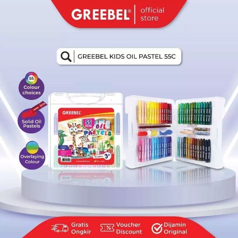 

KAYDEN STORE GREEBEL Crayon 55 warna / Oil Pastel Greebel 55 Warna