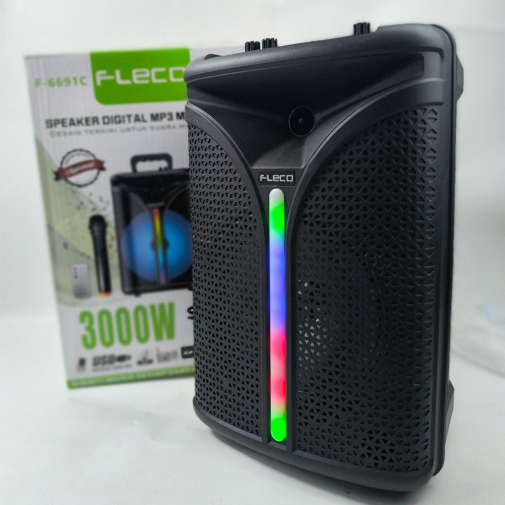 SERBA COD SPEAKER BLUETOOTH FLECO 8'' INCH F-6691C PLUS MIC KARAOKE SUPER BASS include Remote COntro