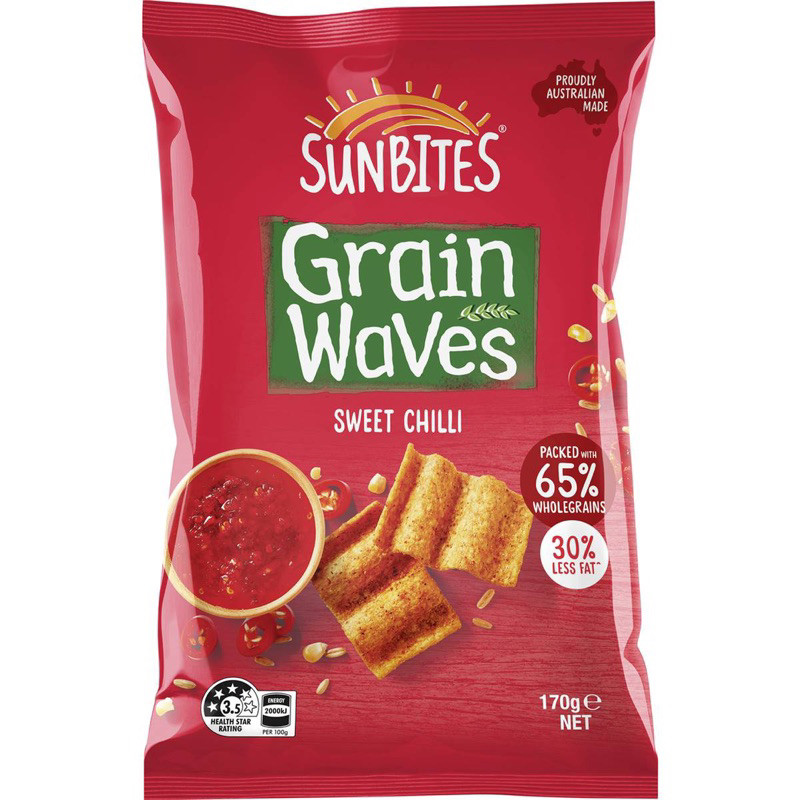 

Sunbites Grain Waves Wholegrain Chips Sweet Chilli 170g - Australia