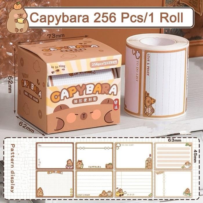 

AHHA Stiker label catatan tempel yang dapat digulung/catatan tempel siswa/stiker catatan tempel yang dapat ditarik/256 lembar/1 gulung/pembatas buku/catatan tempel/bahan dekorasi buku catatan DIY/estetika catatan tempel - Capybara