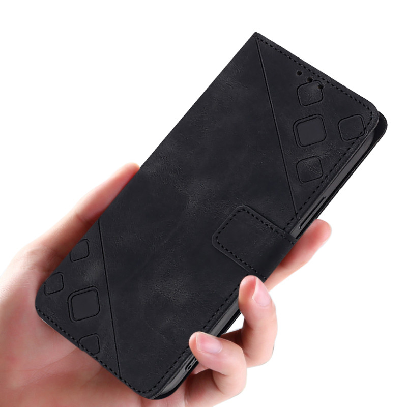 For ASUS ROG Phone 8 8 Pro Case Luxury Wallet Card Slot Flip cover 3D Stand Holder Geometric Pattern