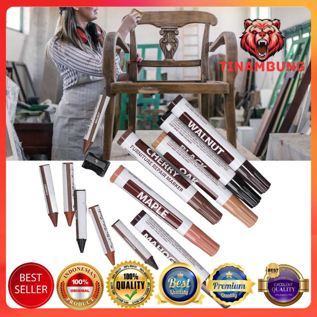 

Yongli Set Spidol Pewarna Kayu Wood Repair Sticks Marker 12 PCS - YL228