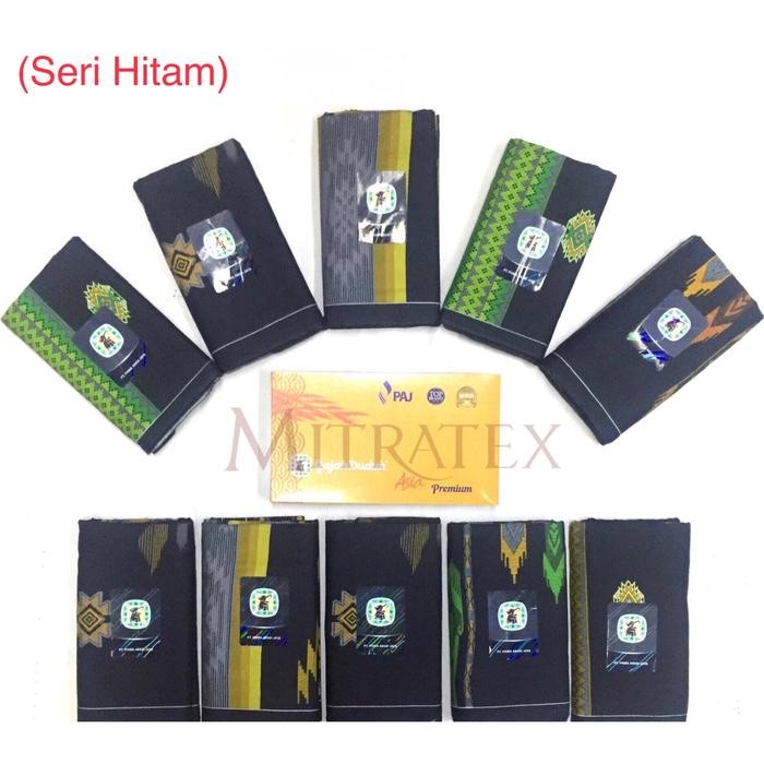 Sarung Gajah Duduk Asia Kembang Premium (Grosir) - Seri Hitam