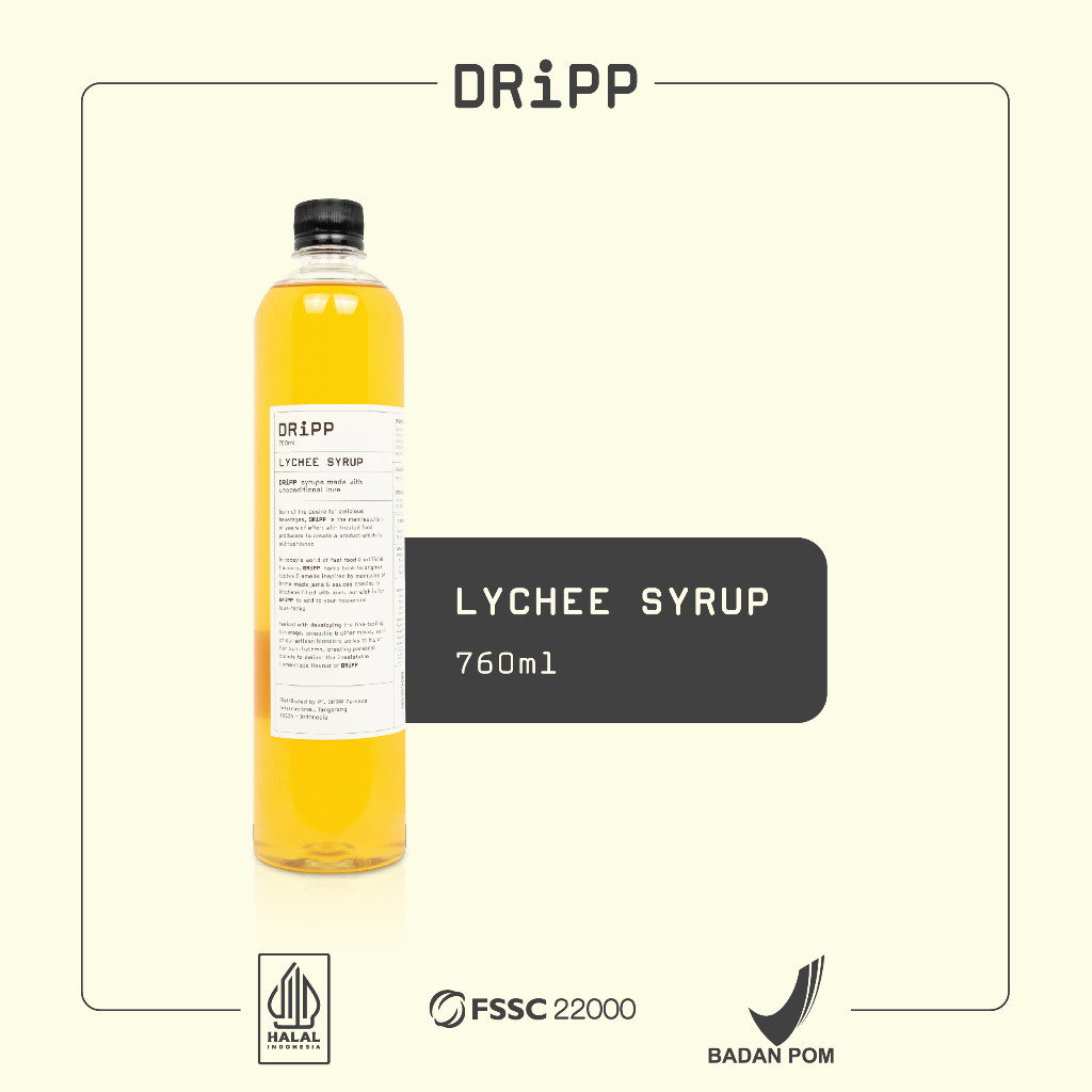 

NEW DRiPP Lychee Syrup - Perasa Minuman Berbentuk Sirup Leci Untuk HORECA PREMIUM