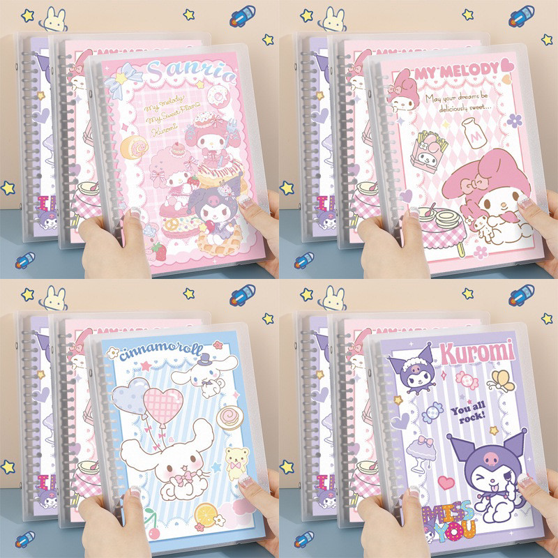 

[BEST SELLER] Delunashop Buku Binder A5 Motif cinnamonroll kuromi melody Note File Holder Motif Beruang 60 Lembar Loose Leaf Kertas Bergaris