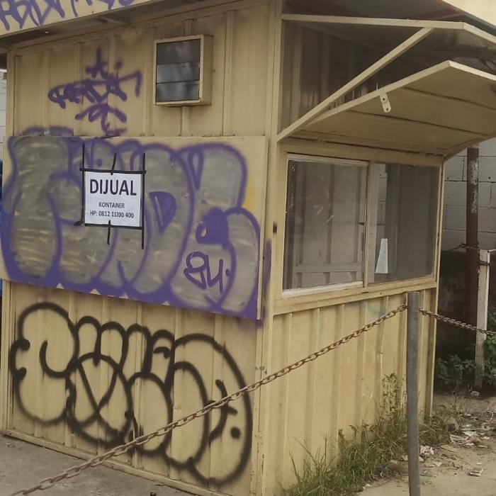 Kontainer Container besi gerobak warung es kue ayam