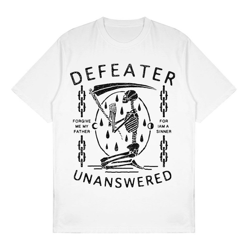 T shirt 24s Distro Unisex Defeater – Unanswered Skeleton