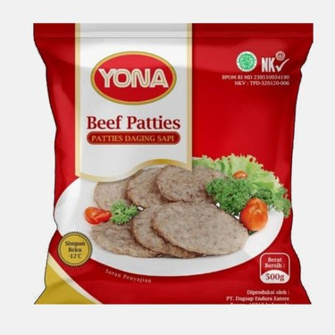 

Daging Burger Isian Burger Yona Beef Patties 500 Gram