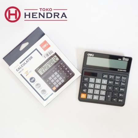 

Deli Kalkulator Desktop 12 Digit LCD lebar 120 langkah garansi 3 tahun sertifikat CE EM01120