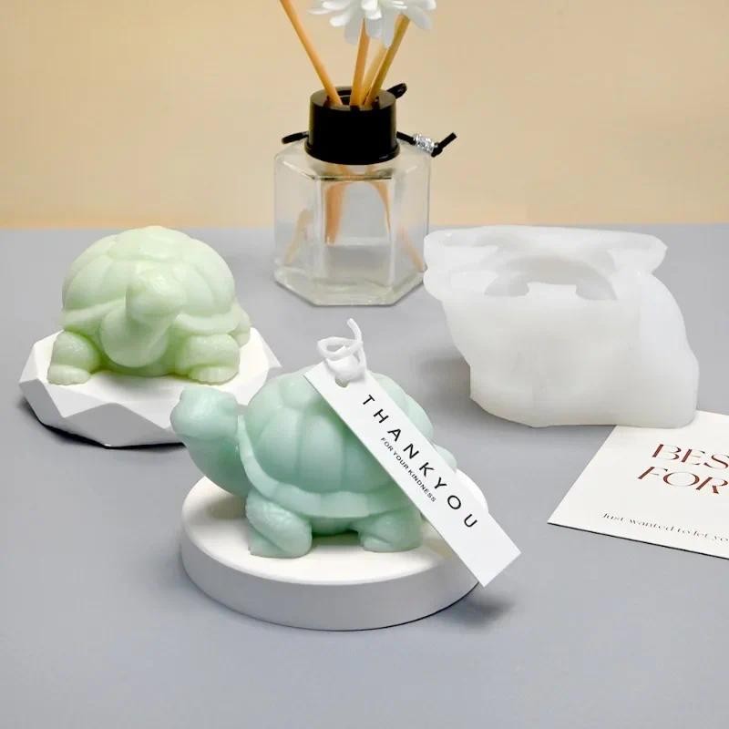 

3D turtle candle silicone mould DIY Cute animal turtle handicraft resin gypsum cement resin mold handmade soap making tool