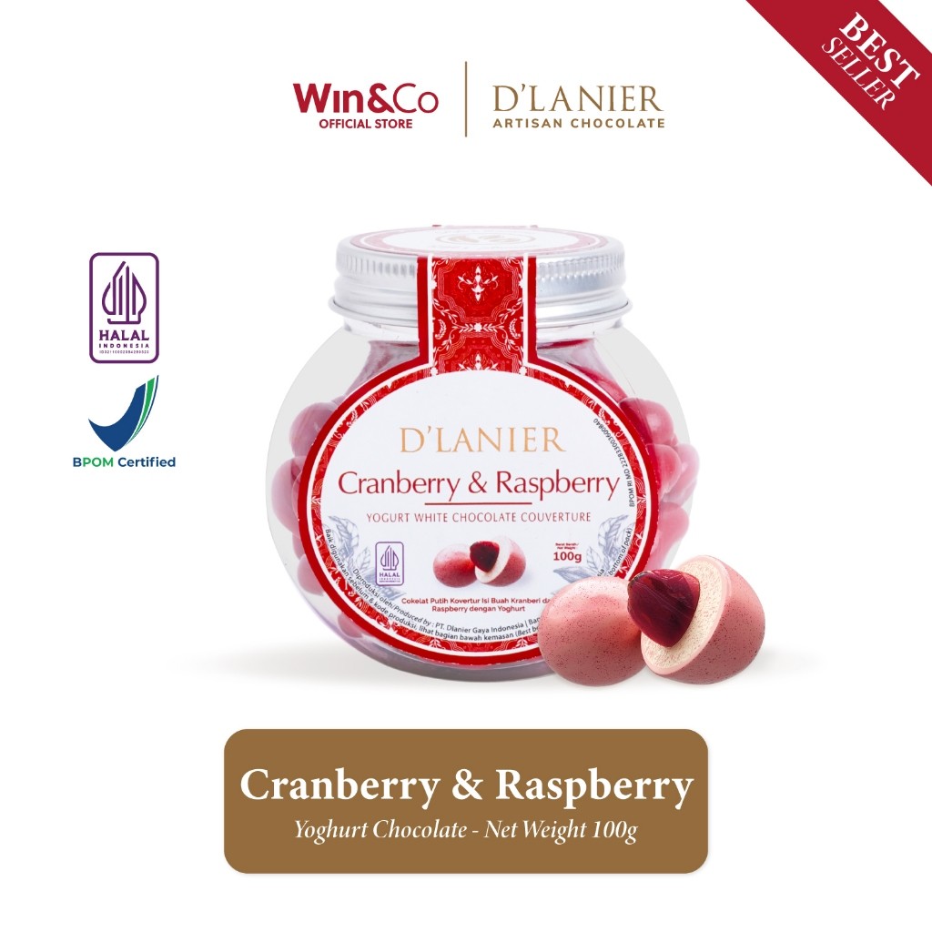 

D'Lanier Cranberry & Raspberry with Yogurt Chocolate - 100 gr
