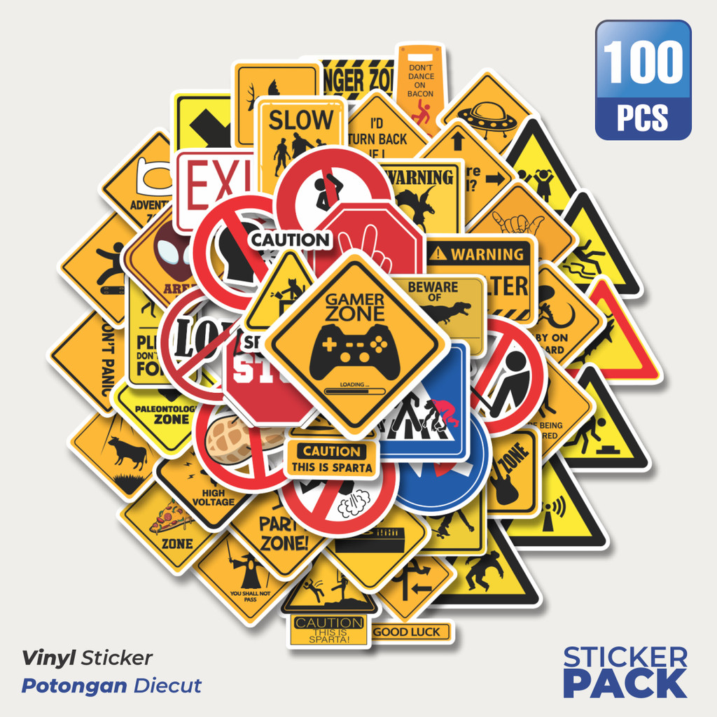 

Stiker Vinyl Stiker Humor Signs [Tanda Humor] Stiker Waterproof Aesthetic- Untuk Laptop, Motor, dan Helm - Paper Stationery Pack