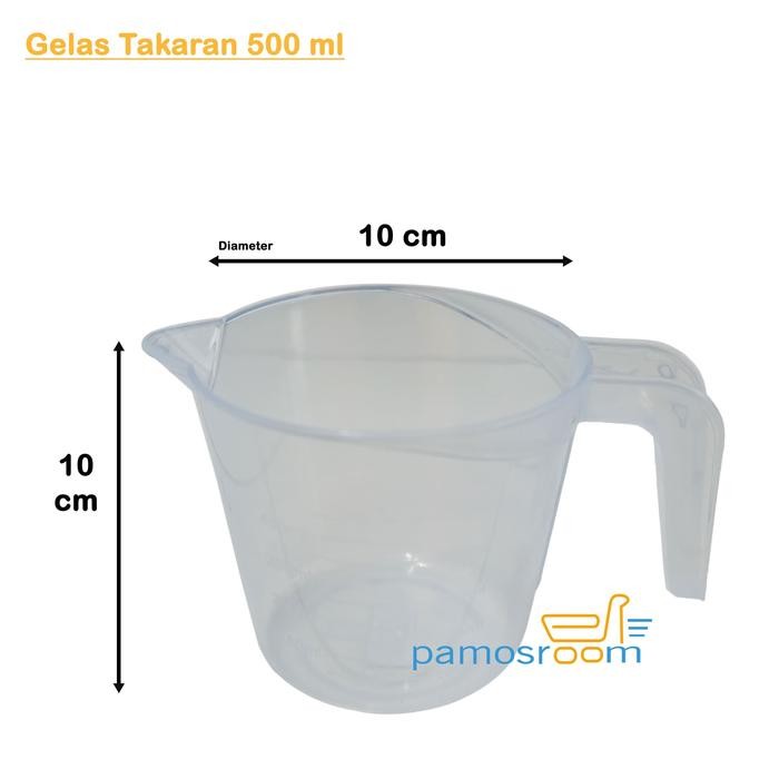 Pamos Gelas Takar 500ml Gelas Ukur Plastik Takaran Air 500ml FoodGrade