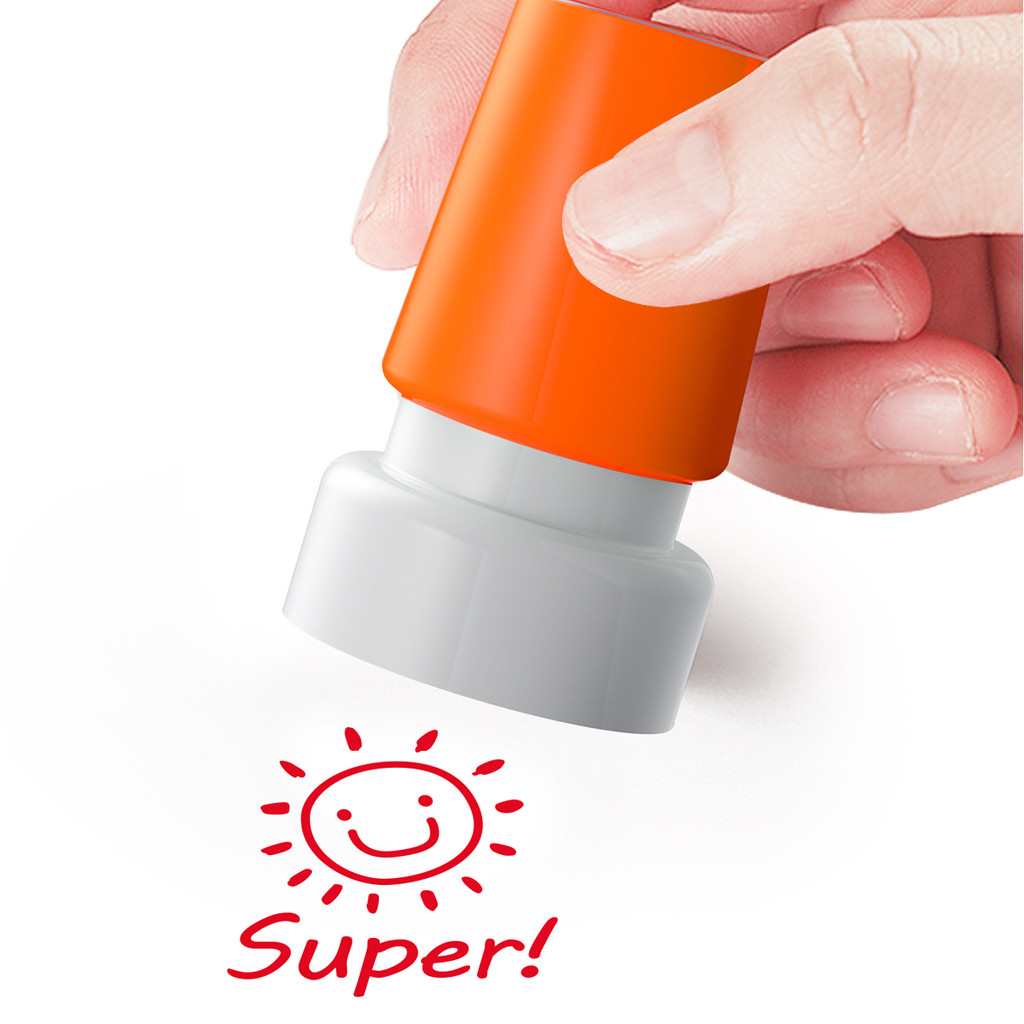 

Cute fancy multi color teacher stamp or children's funny stamp with customized Logo Stationery Office Stamper OEM