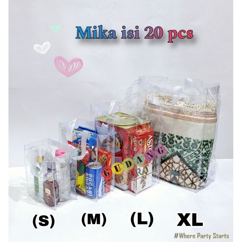 

Mika Tali Warna Isi 20 pcs Tas Souvenir Bingkisan Tas Goodie bag Ultah Serbaguna