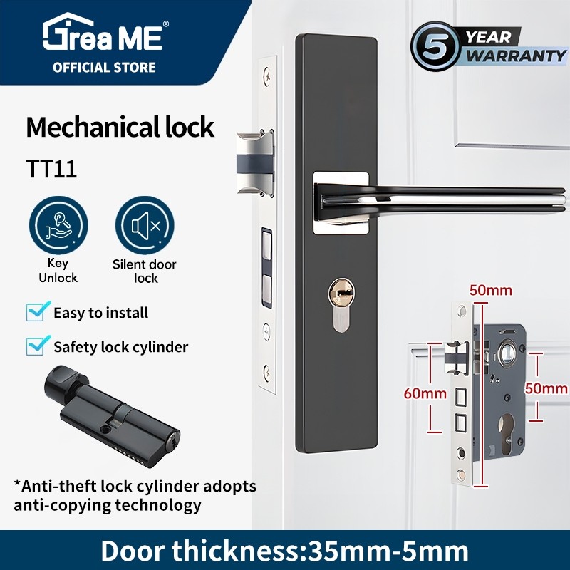 BUPESHOP GreaME Kunci Handle Handel Pintu Rumah Gembok Anti Maling Dengan Inti Kunci Tahan Bobol Set