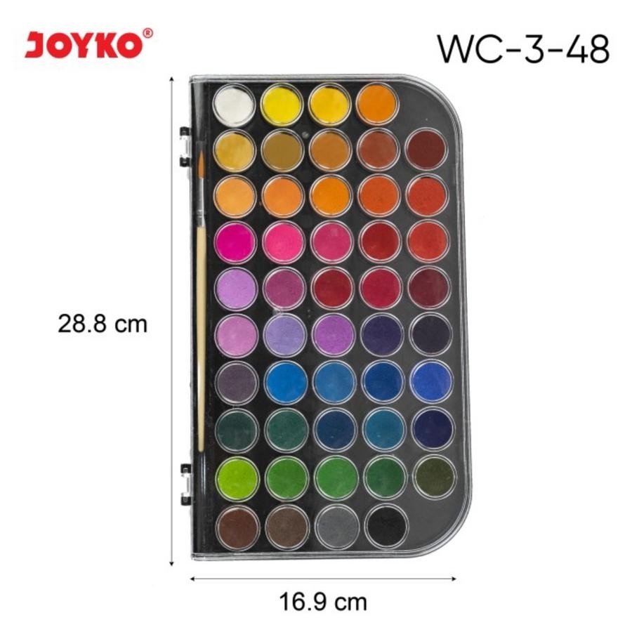 

Cat Air Vibrant Colours / Watercolor Cake JOYKO 48 Warna Free Kuas Lukis WC-3-48