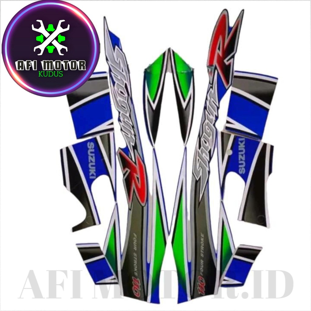 Striping Stiker Polet SUZUKI Shogun 110 r 2002 2003 Hitam Biru Body Bodi Full Set Standar Berkualita